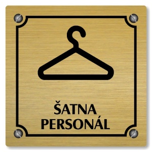 Šatna personál, 118x118mm, zlatá, Kansas